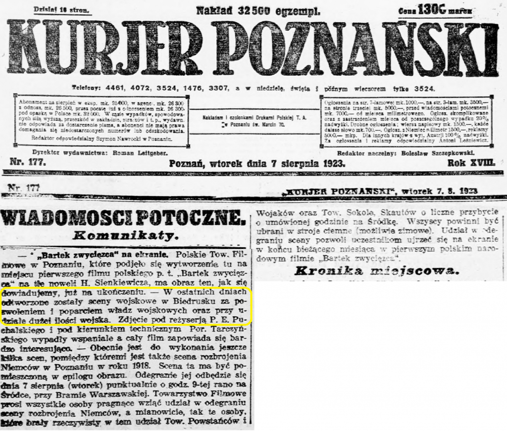1 Kurjer Poznański R.18, nr 177 (7 sierpnia 1923) strona 5