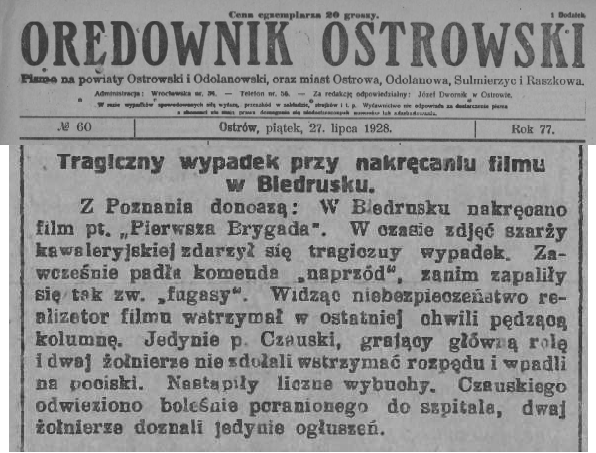 02 Orędownik Ostrowski_ 1928.07.27 R.77 Nr60 s2 wypadek