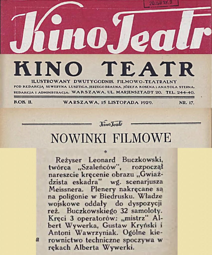 01 Kino Teatr_ ilustrowany dwutygodnik 1929.11.15 R.2 Nr17 str 16 film Annns o kreceniu
